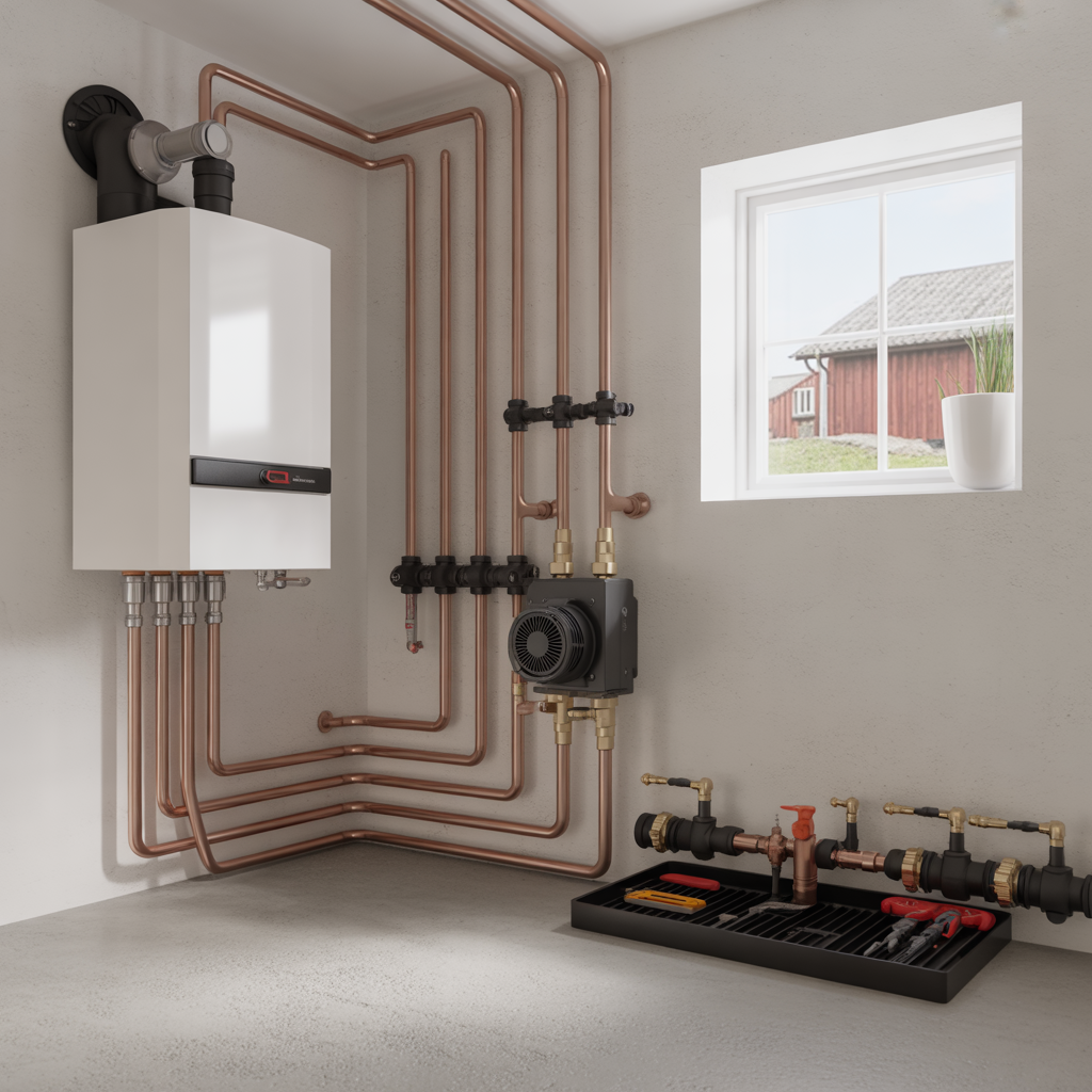 byte av cirkulationspump i villans varmesystem kostnad 2026